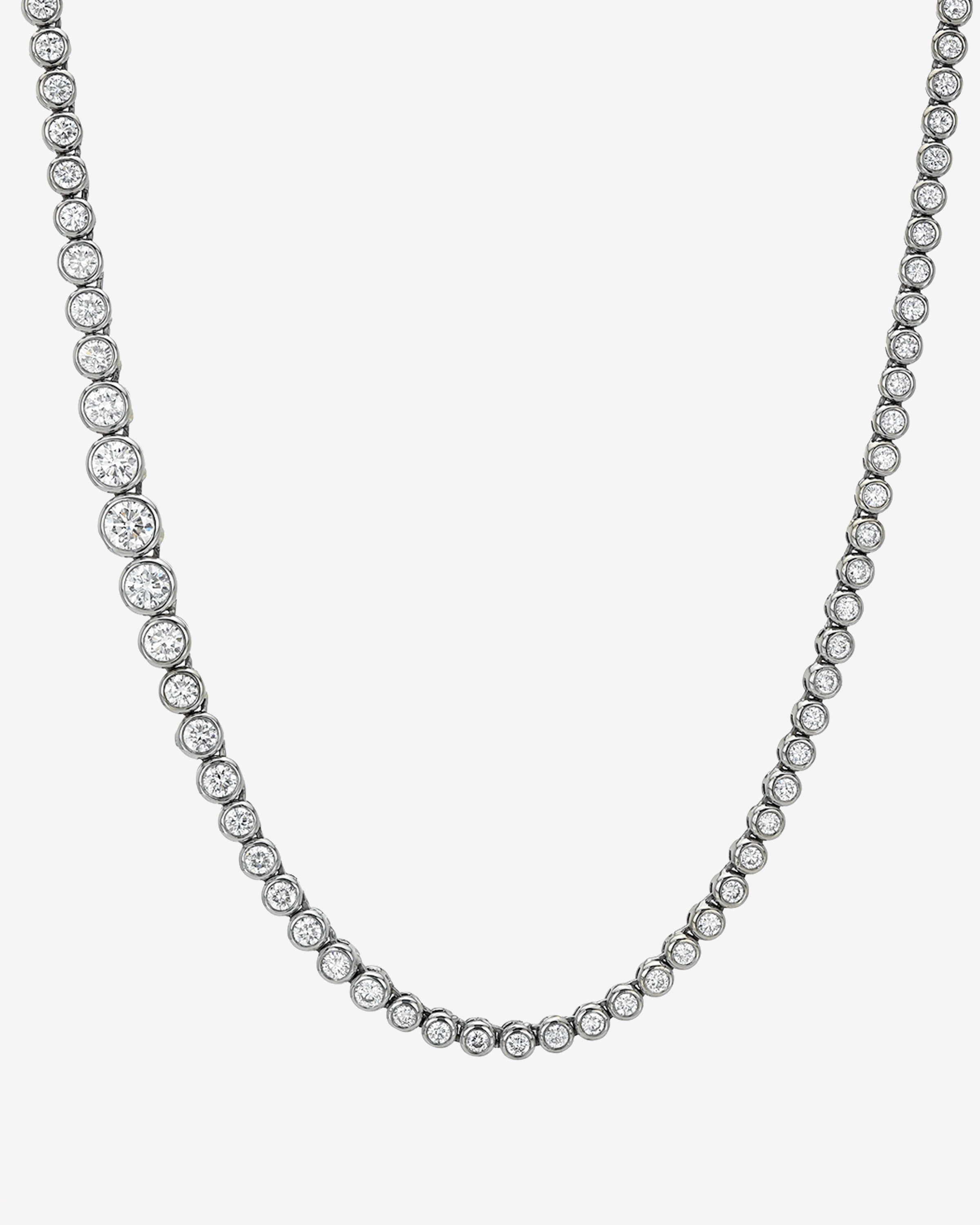Lab Diamond Graduated Bezel Tennis Necklace Tennis Necklace Zoe Lev Jewelry