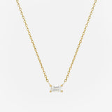 4 Prong Baguette Necklace