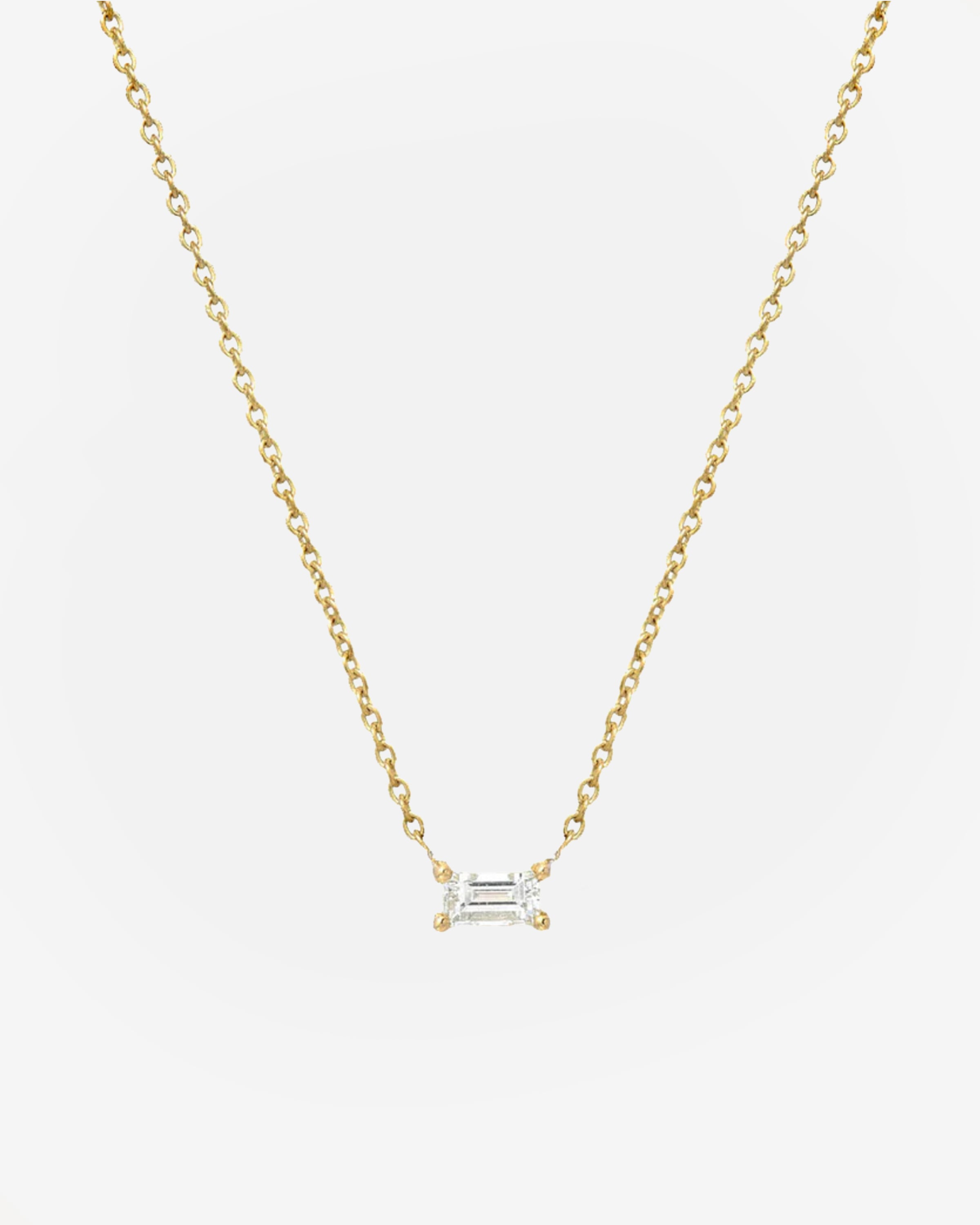 4 Prong Baguette Necklace SAMPLE SALE Zoe Lev Jewelry