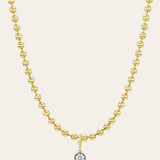 14K Gold Medium Ball Chain With Black Rhodium Lab Diamond Personalized Zoe Lev Jewelry