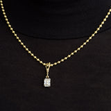 14K Gold Medium Ball Chain With Black Rhodium Lab Diamond Personalized Zoe Lev Jewelry