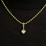 14K Gold Medium Ball Chain With Black Rhodium Lab Diamond Personalized Zoe Lev Jewelry