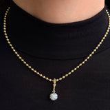 14K Gold Medium Ball Chain With Black Rhodium Lab Diamond Personalized Zoe Lev Jewelry