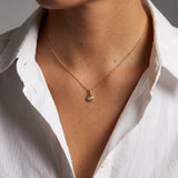 14k Gold Triple Birthstone Bezel Pendant Necklace Personalized Zoe Lev Jewelry