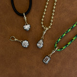 14K Gold Medium Ball Chain With Black Rhodium Lab Diamond Personalized Zoe Lev Jewelry