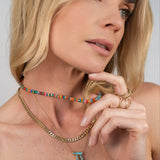 14K Gold Chai with Inlay Necklace Zoe Lev Jewelry