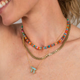 14K Gold Chai with Inlay Necklace Zoe Lev Jewelry