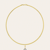 14K Gold Large Collar Necklace With Black Rhodium Lab Diamond Personalized Zoe Lev Jewelry