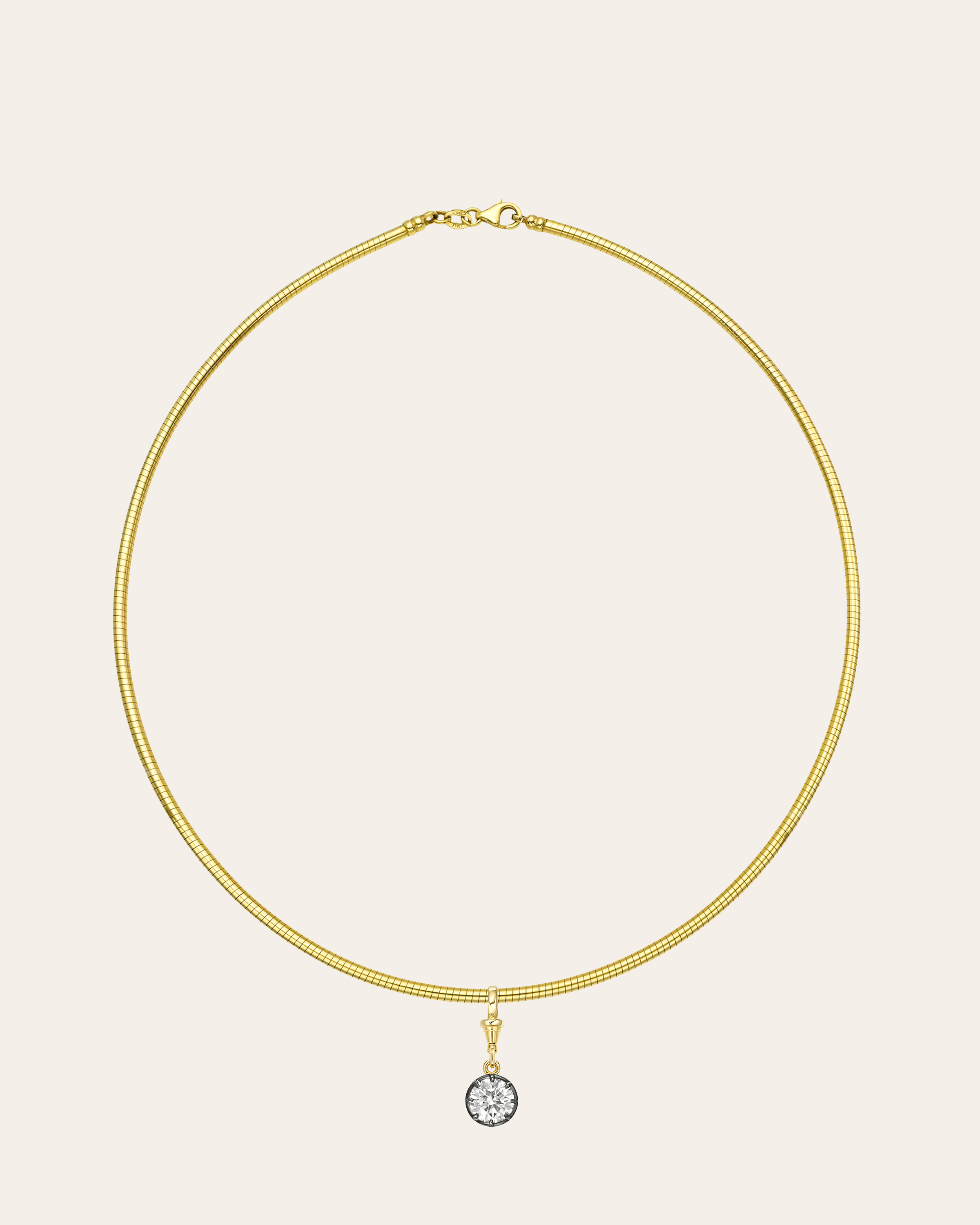 14K Gold Large Collar Necklace With Black Rhodium Lab Diamond Personalized Zoe Lev Jewelry