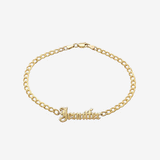 14k Gold Cuban Link Name Bracelet Personalized Zoe Lev Jewelry