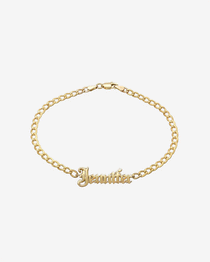 14k Gold Cuban Link Name Bracelet Personalized Zoe Lev Jewelry