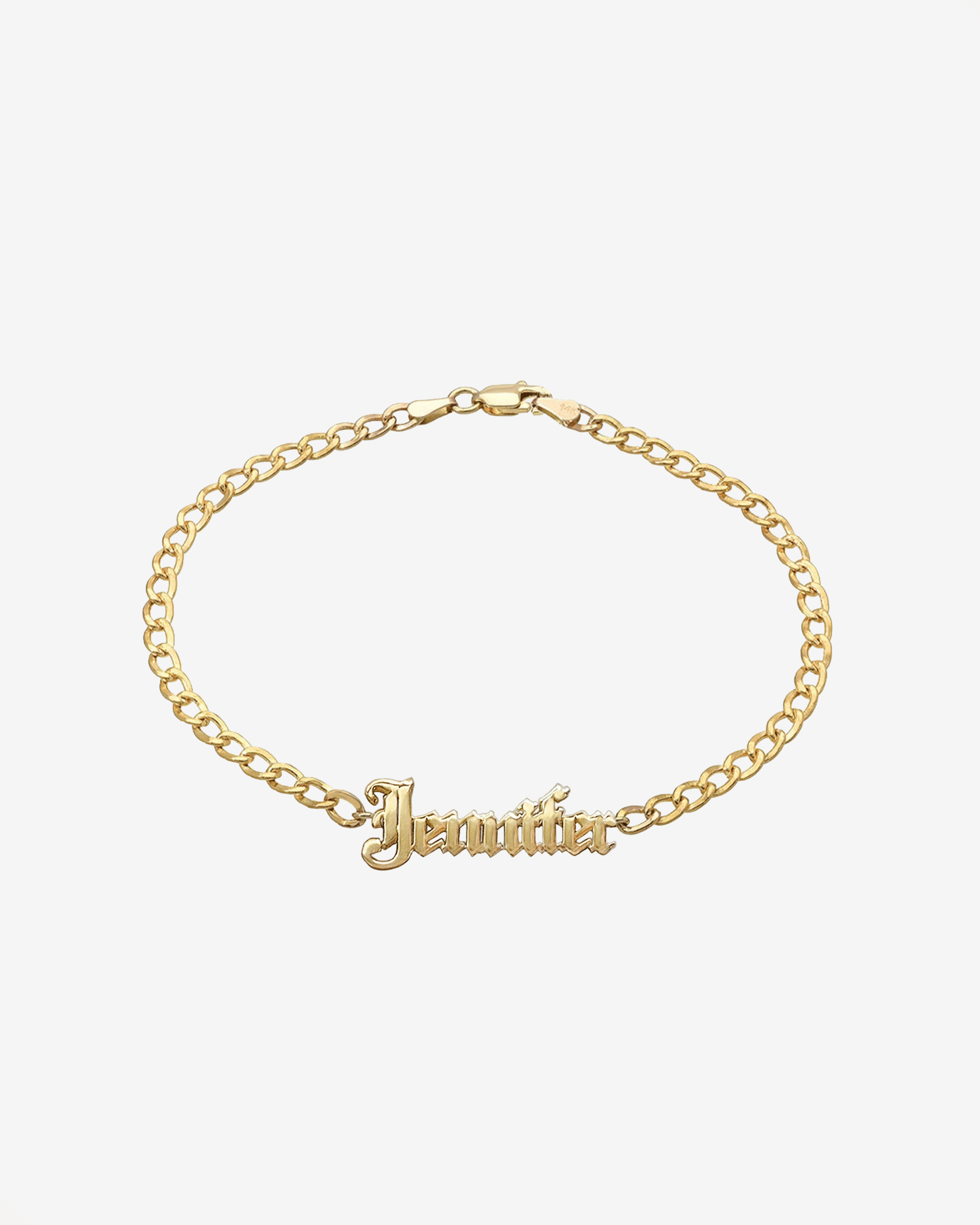 14k Gold Cuban Link Name Bracelet Personalized Zoe Lev Jewelry