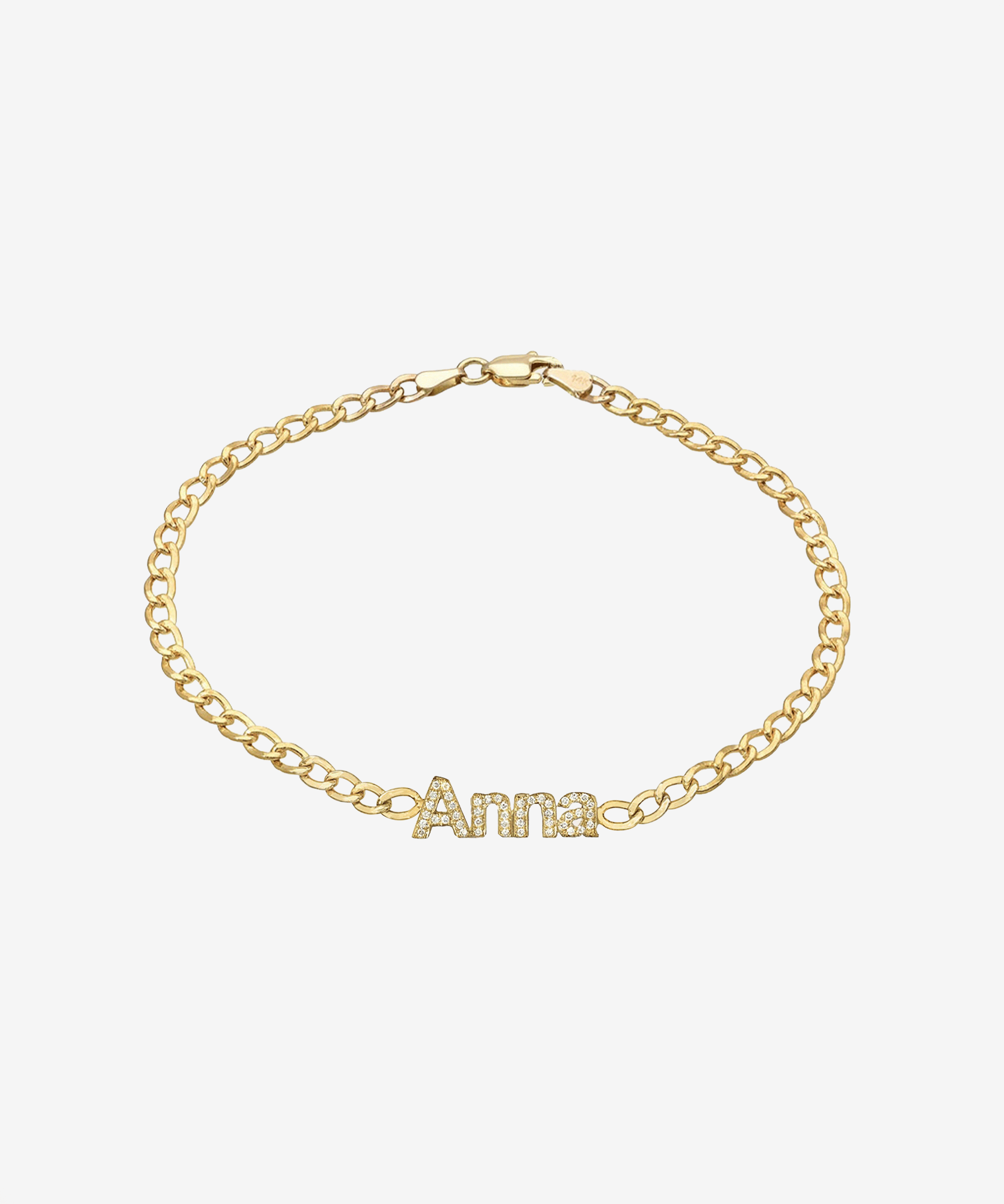 Diamond Cuban Link Name Bracelet Personalized Zoe Lev Jewelry