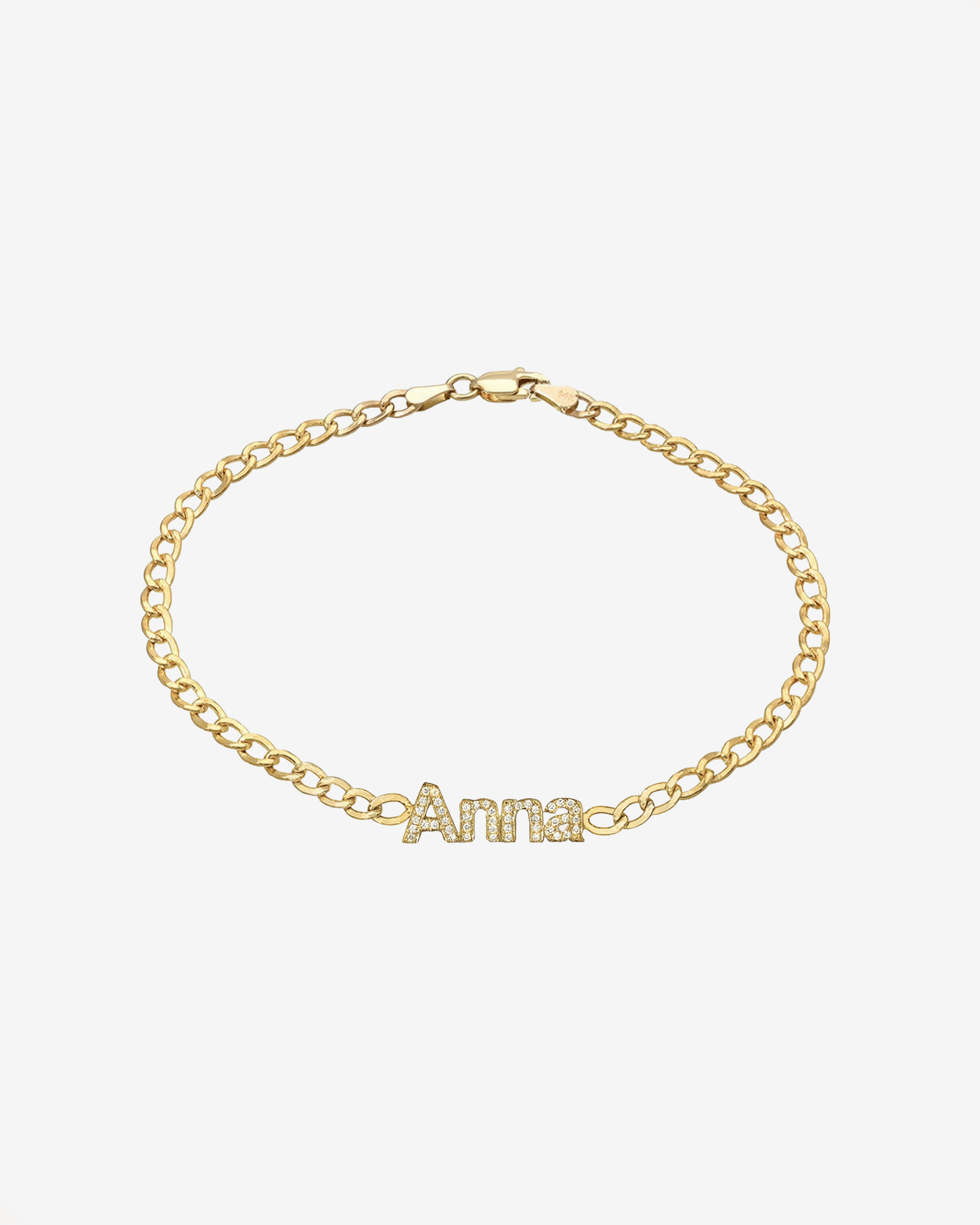 Diamond Cuban Link Name Bracelet Personalized Zoe Lev Jewelry