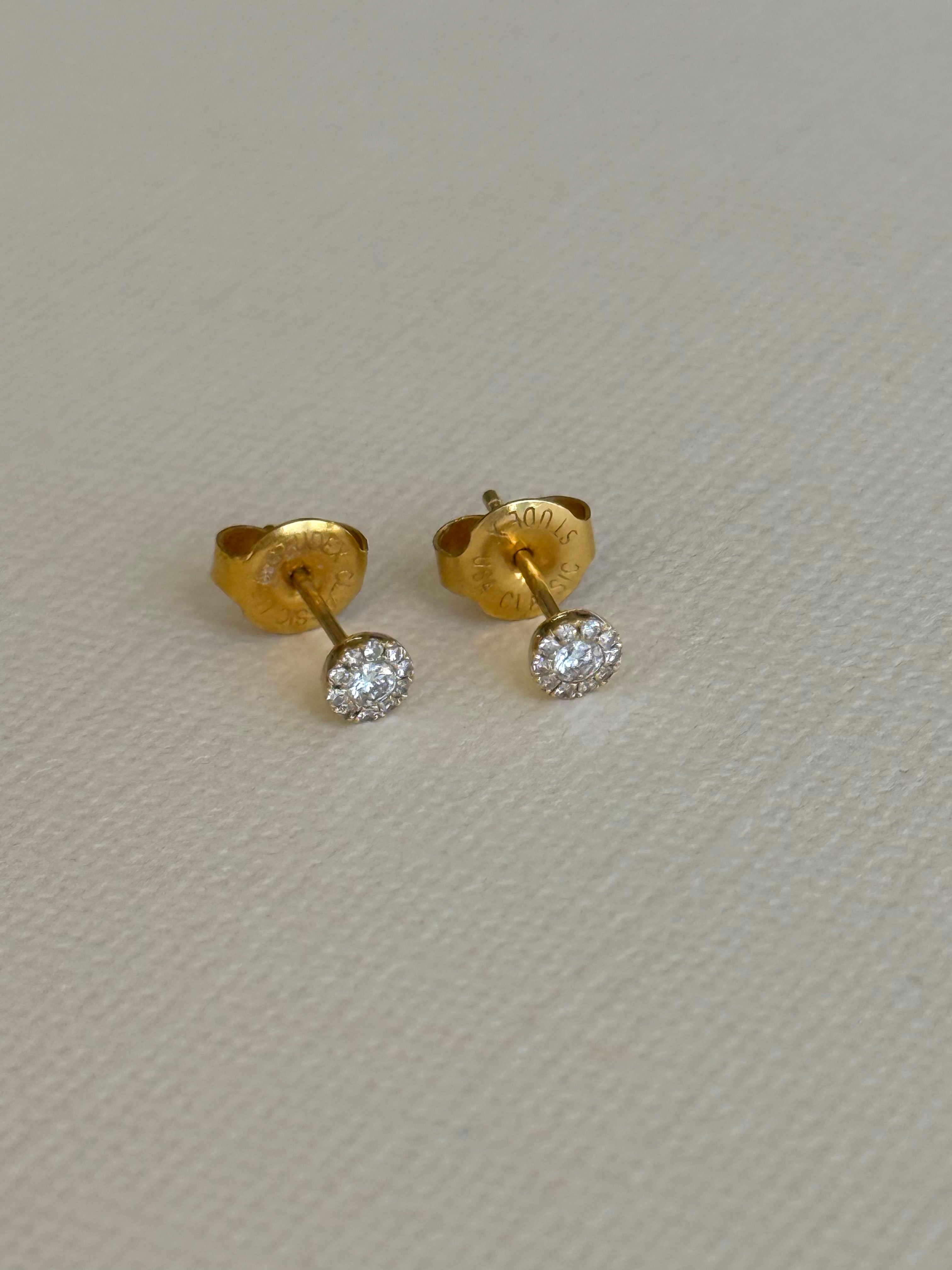 Diamond Pave Round Studs - Pair SAMPLE SALE Zoe Lev Jewelry