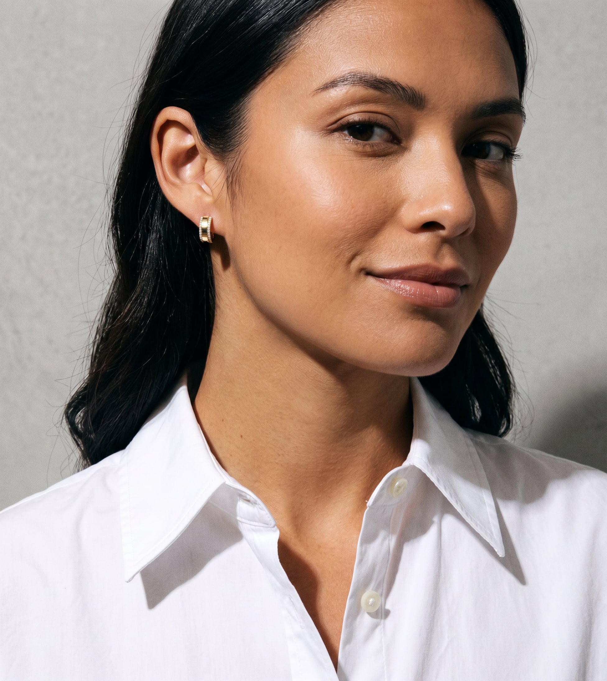 Diamond Thick Huggie Earrings Hoops & Huggies Zoe Lev Jewelry
