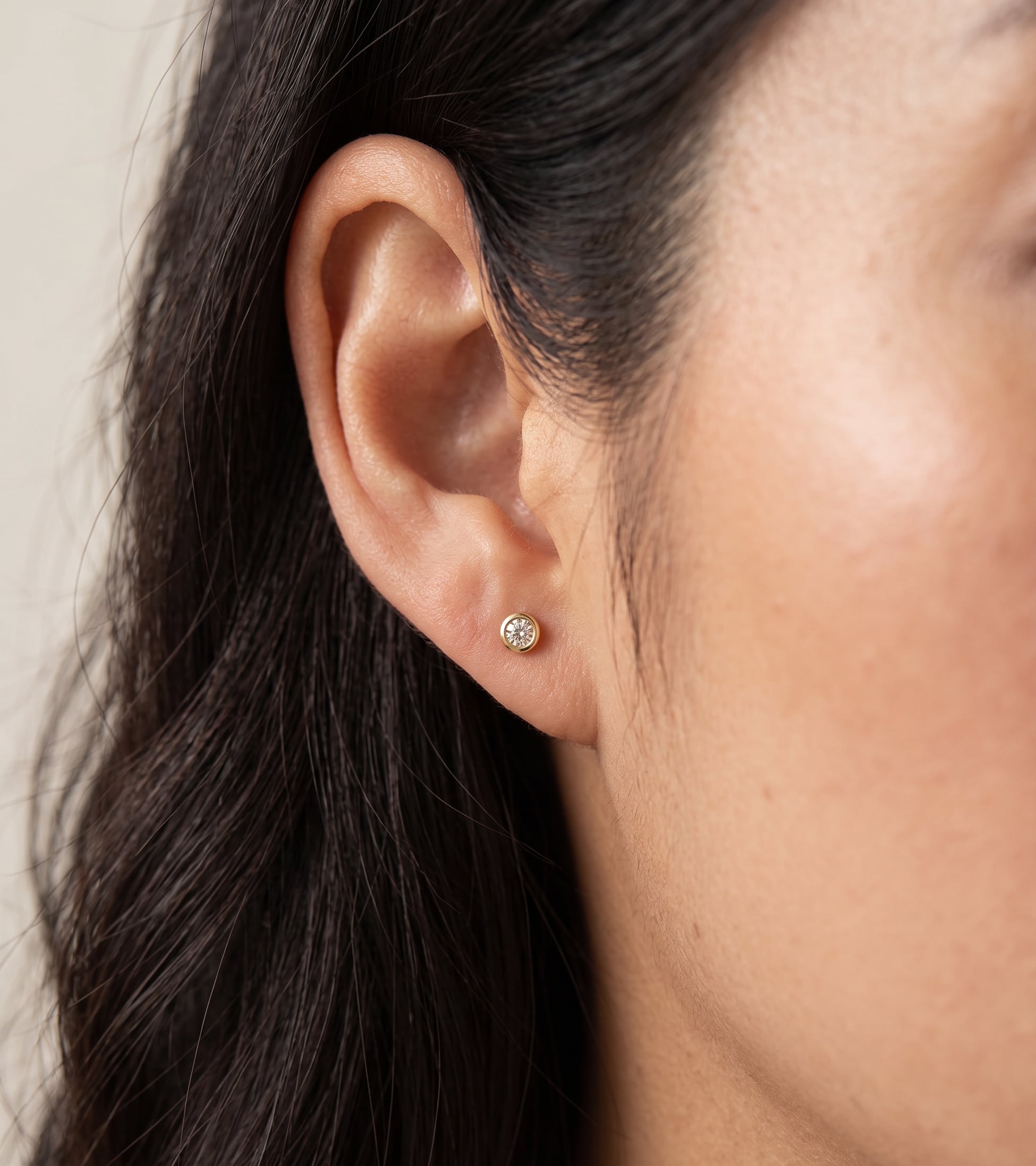 Bezel Diamond Stud Earrings Zoe Lev Jewelry