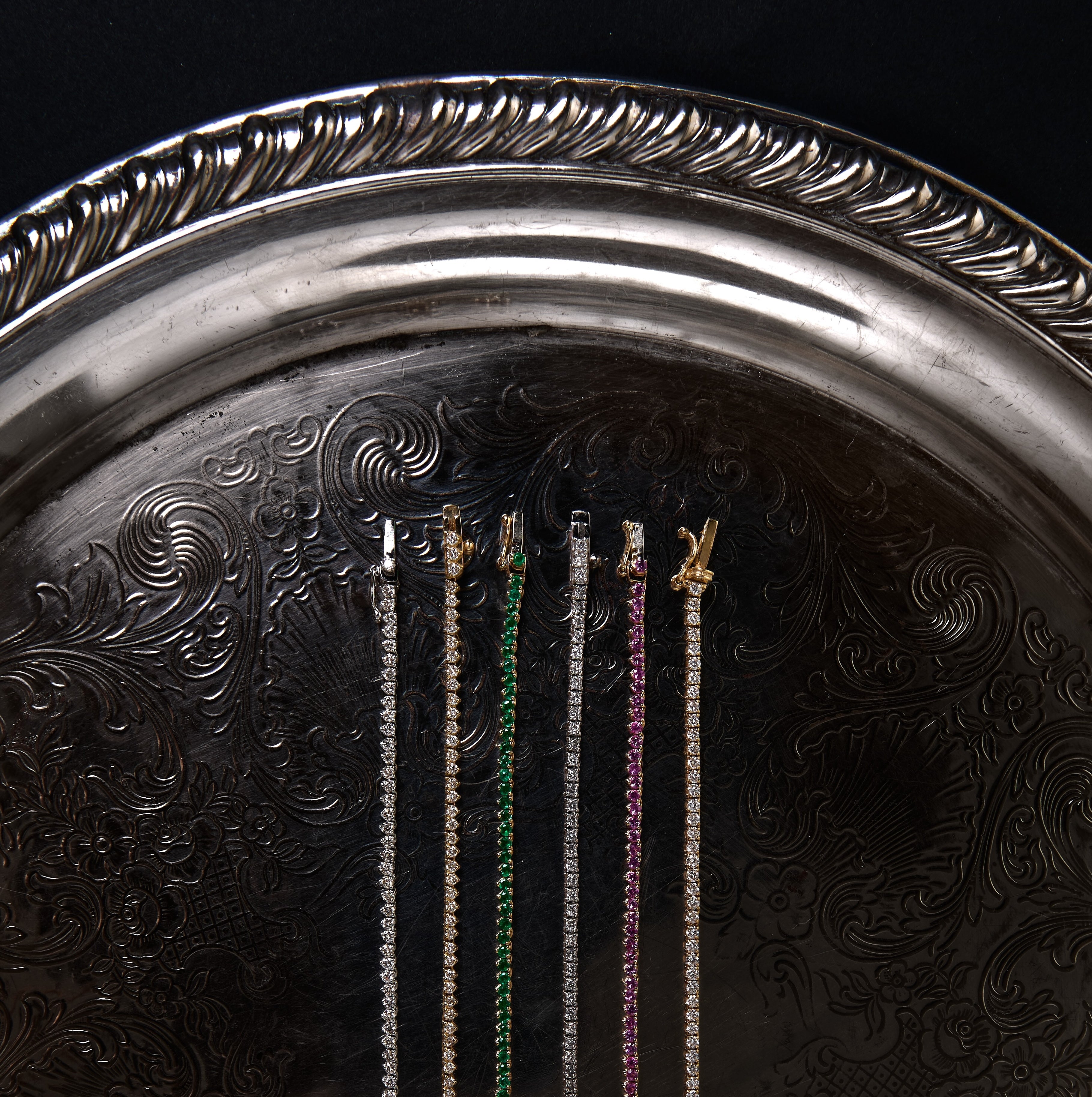 14k Gold Triple Birthstone Bezel Necklace