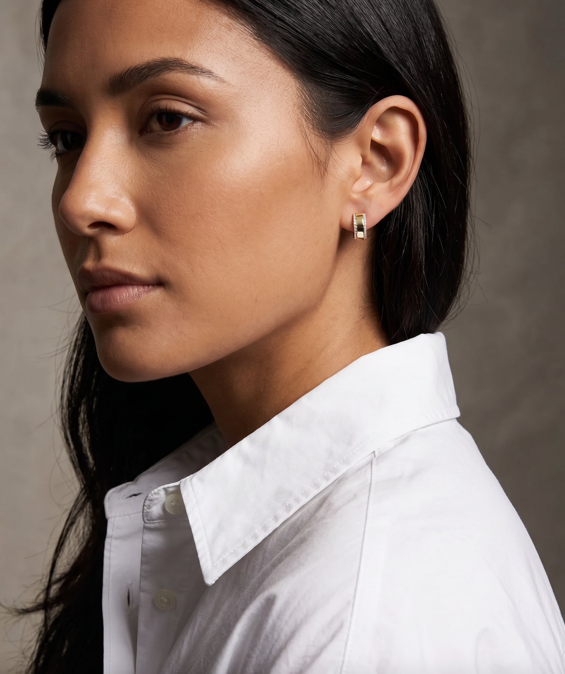 Diamond Thick Huggie Earrings Hoops & Huggies Zoe Lev Jewelry