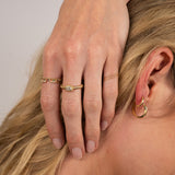 14K Gold Thin Diamond Cut Stacking Ring Zoe Lev Jewelry