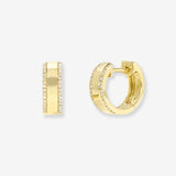 Diamond Thick Huggie Earrings Hoops & Huggies Zoe Lev Jewelry