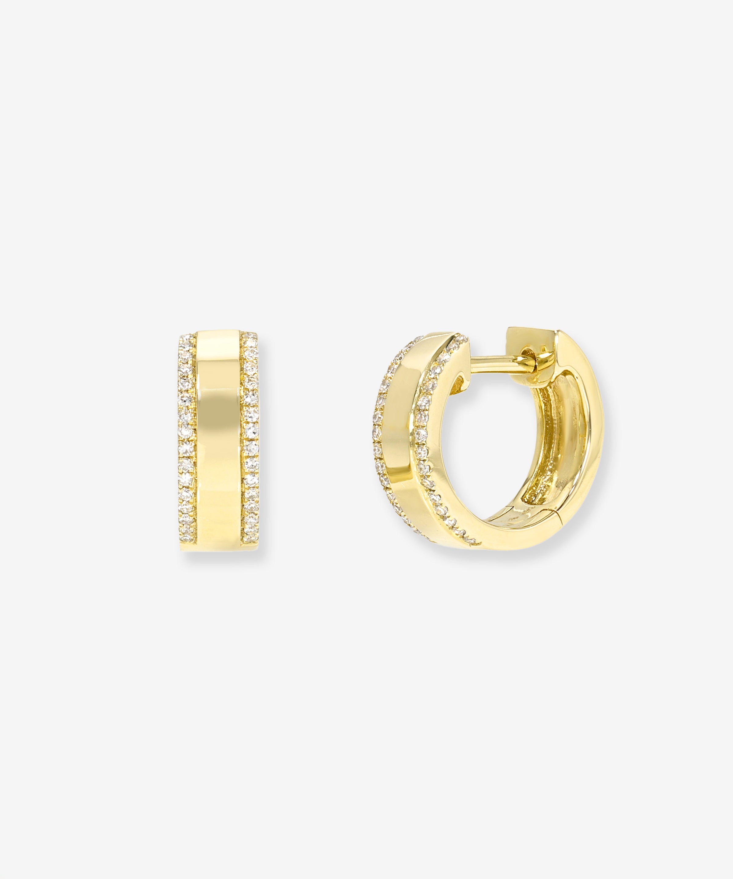 Diamond Thick Huggie Earrings Hoops & Huggies Zoe Lev Jewelry