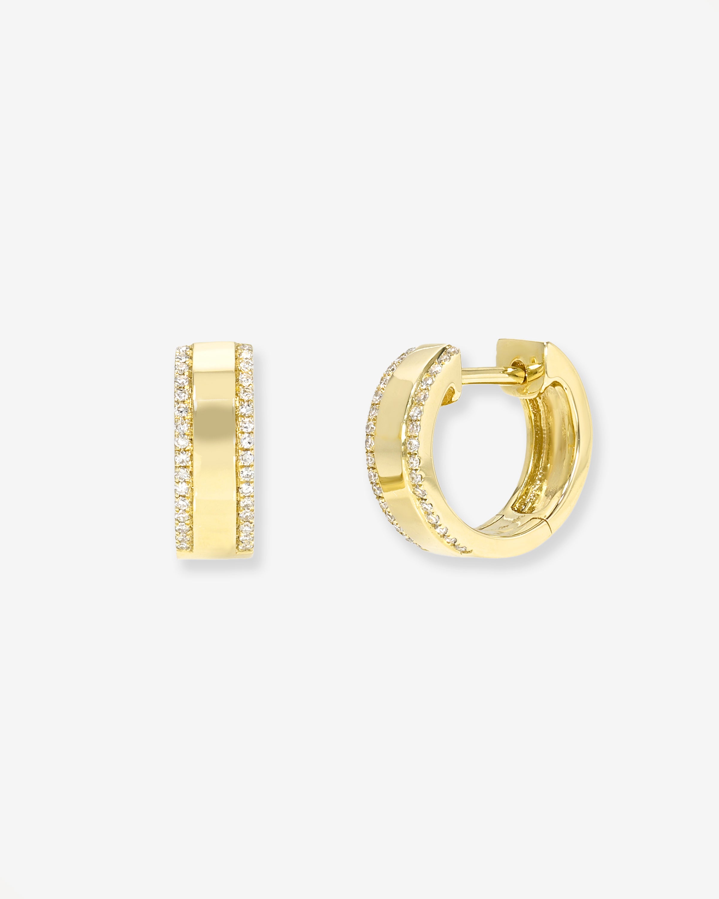 Diamond Thick Huggie Earrings Hoops & Huggies Zoe Lev Jewelry