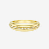 14k Gold Dome Single Pave Birthstone Row Ring Personalized Zoe Lev Jewelry