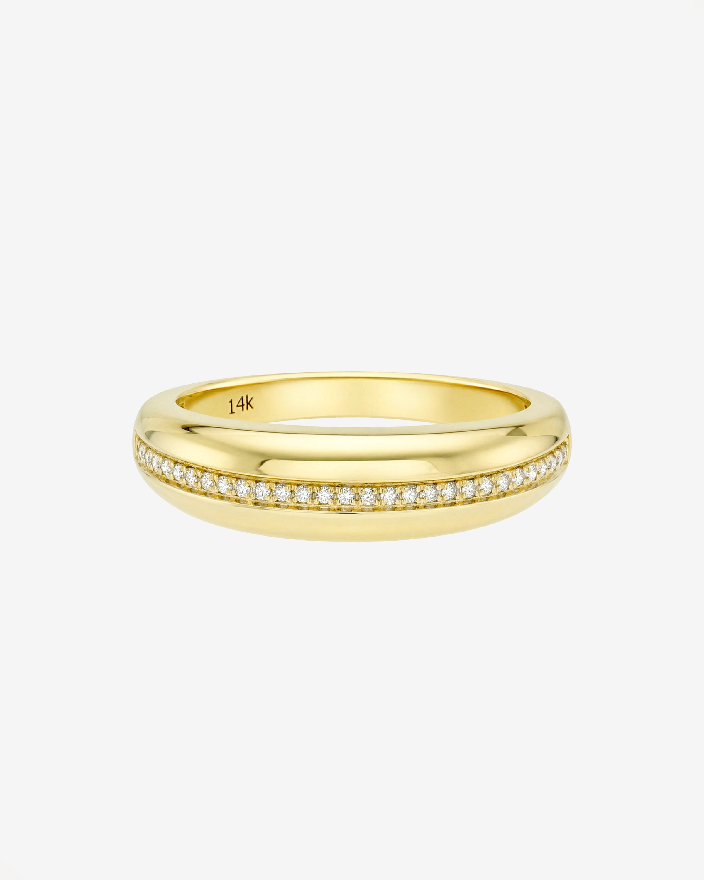 14k Gold Dome Single Pave Birthstone Row Ring Personalized Zoe Lev Jewelry