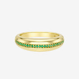 14k Gold Dome Single Pave Birthstone Row Ring Personalized Zoe Lev Jewelry