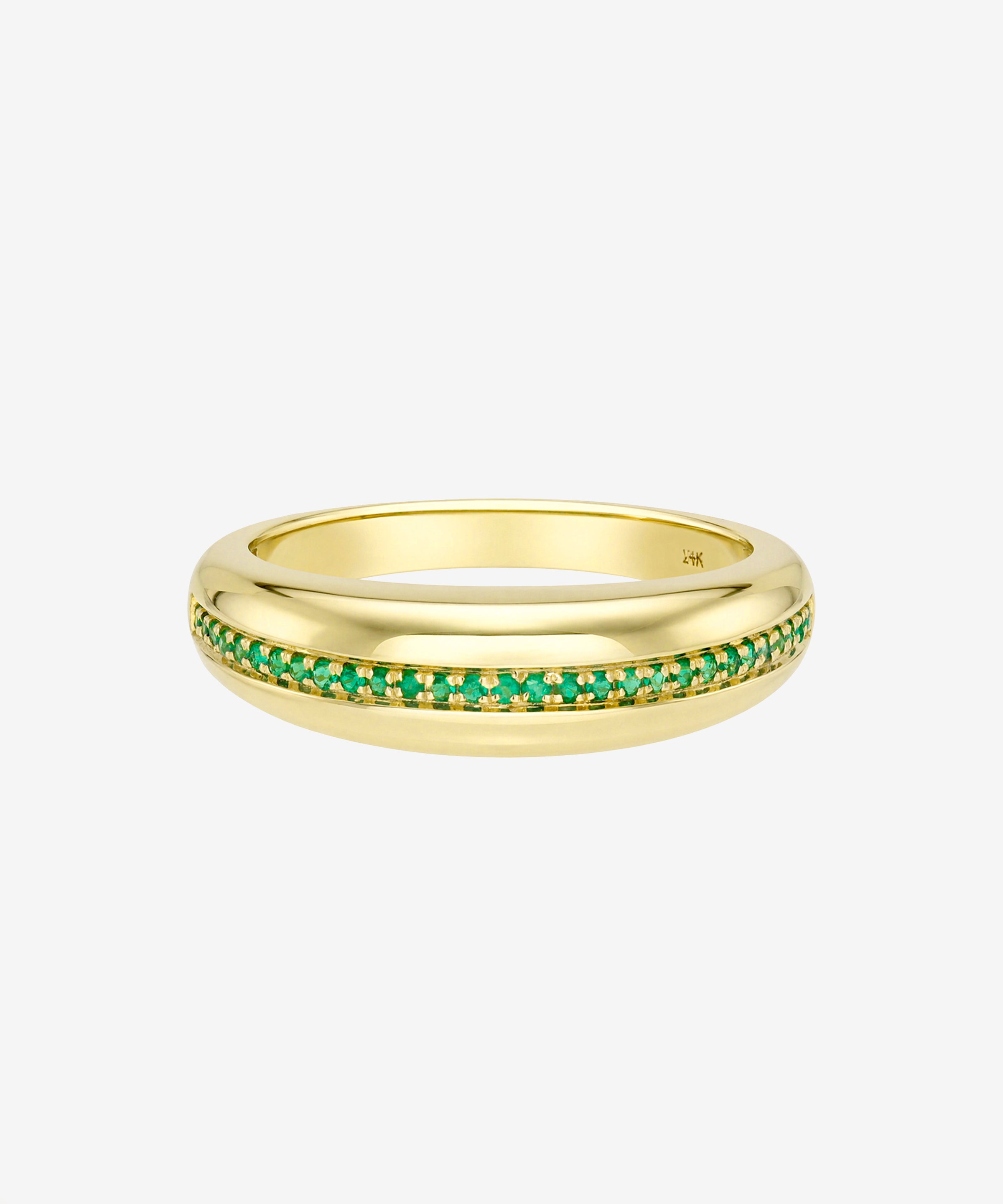 14k Gold Dome Single Pave Birthstone Row Ring Personalized Zoe Lev Jewelry