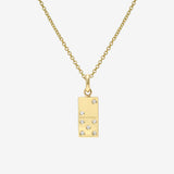 14K Gold Diamond Domino Necklace Personalized Zoe Lev Jewelry