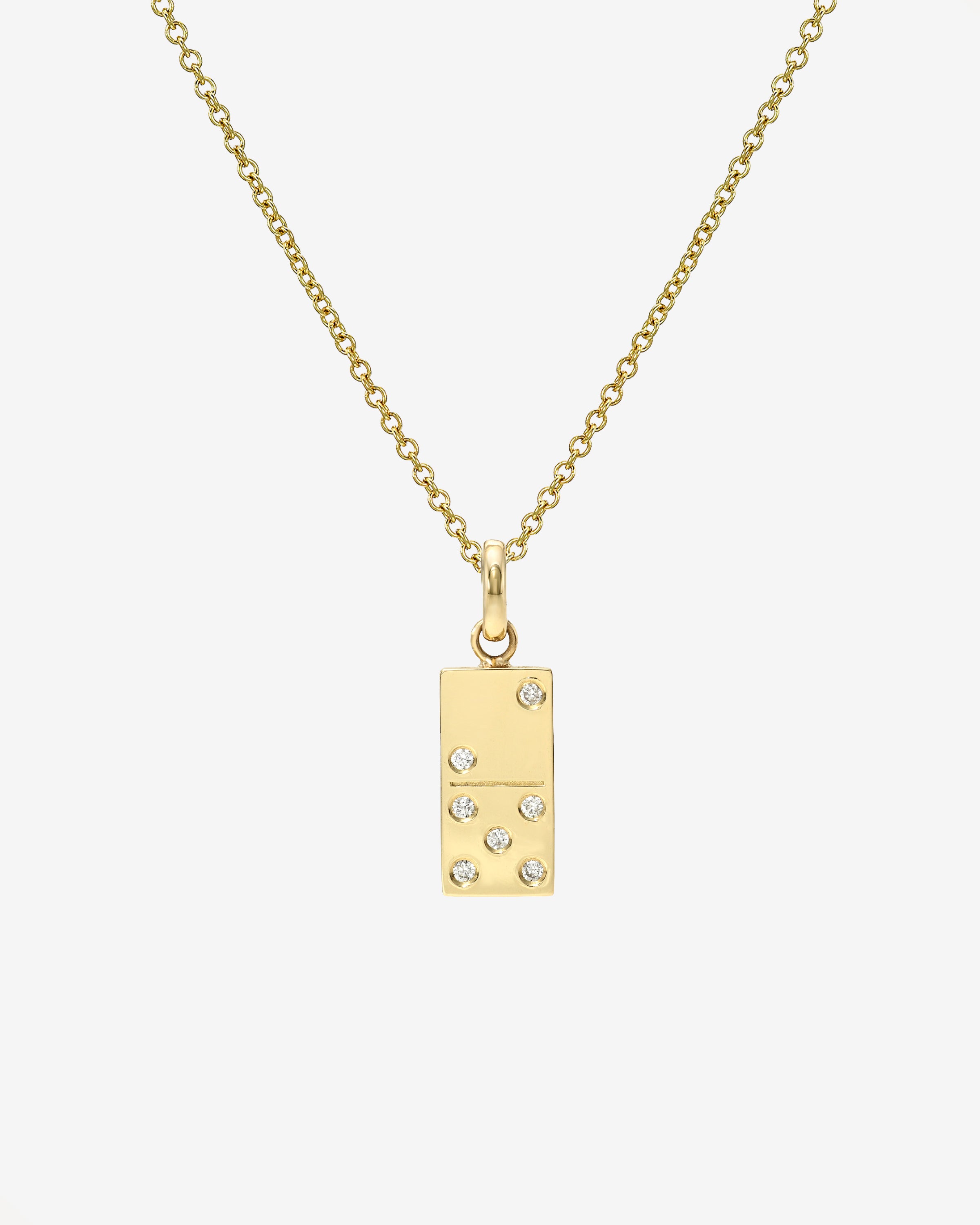 14K Gold Diamond Domino Necklace Personalized Zoe Lev Jewelry