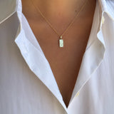 14K Gold Diamond Domino Pendant Personalized Zoe Lev Jewelry