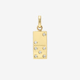 14K Gold Diamond Domino Pendant Personalized Zoe Lev Jewelry