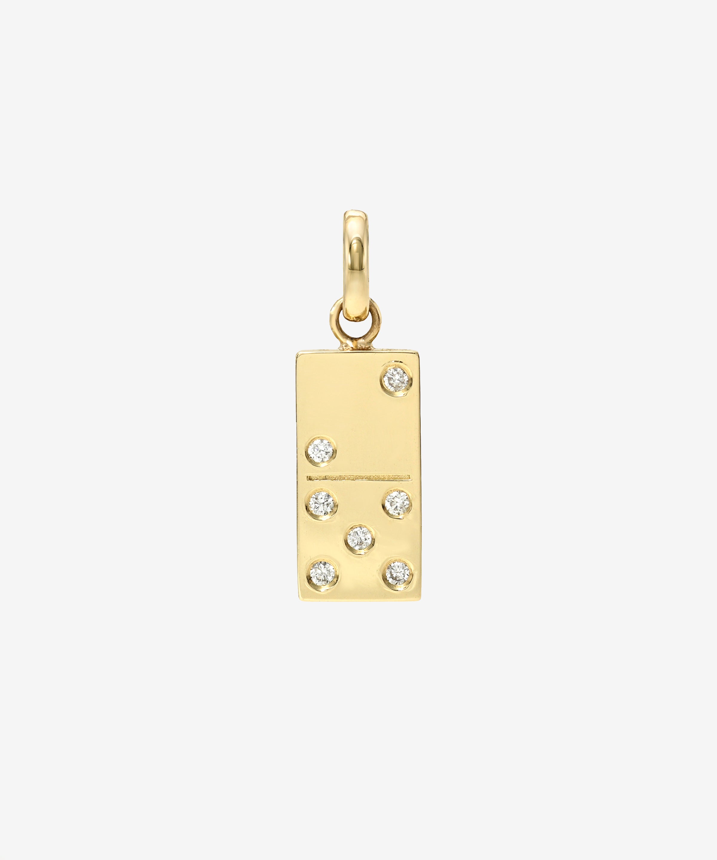 14K Gold Diamond Domino Pendant Personalized Zoe Lev Jewelry