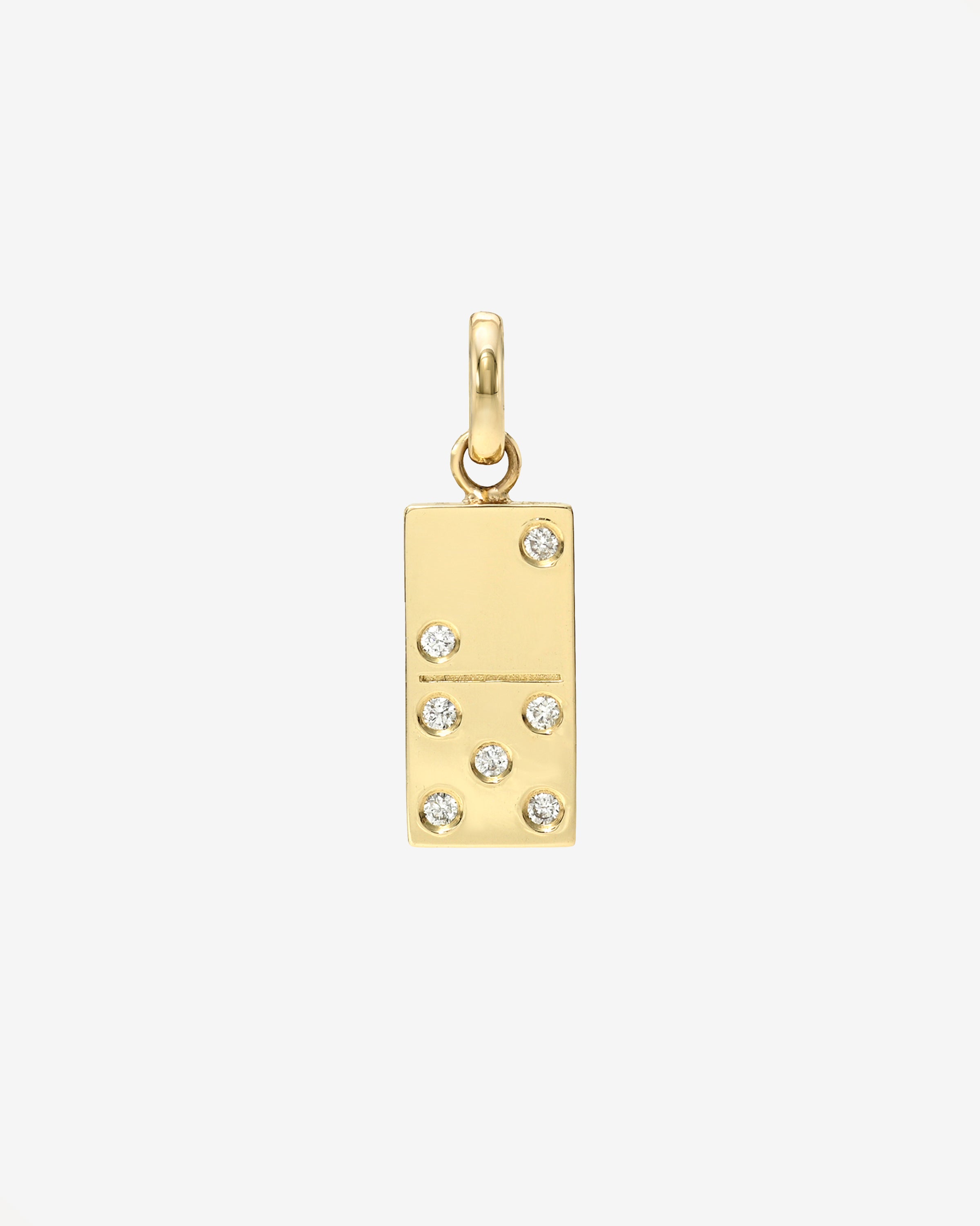 14K Gold Diamond Domino Pendant Personalized Zoe Lev Jewelry