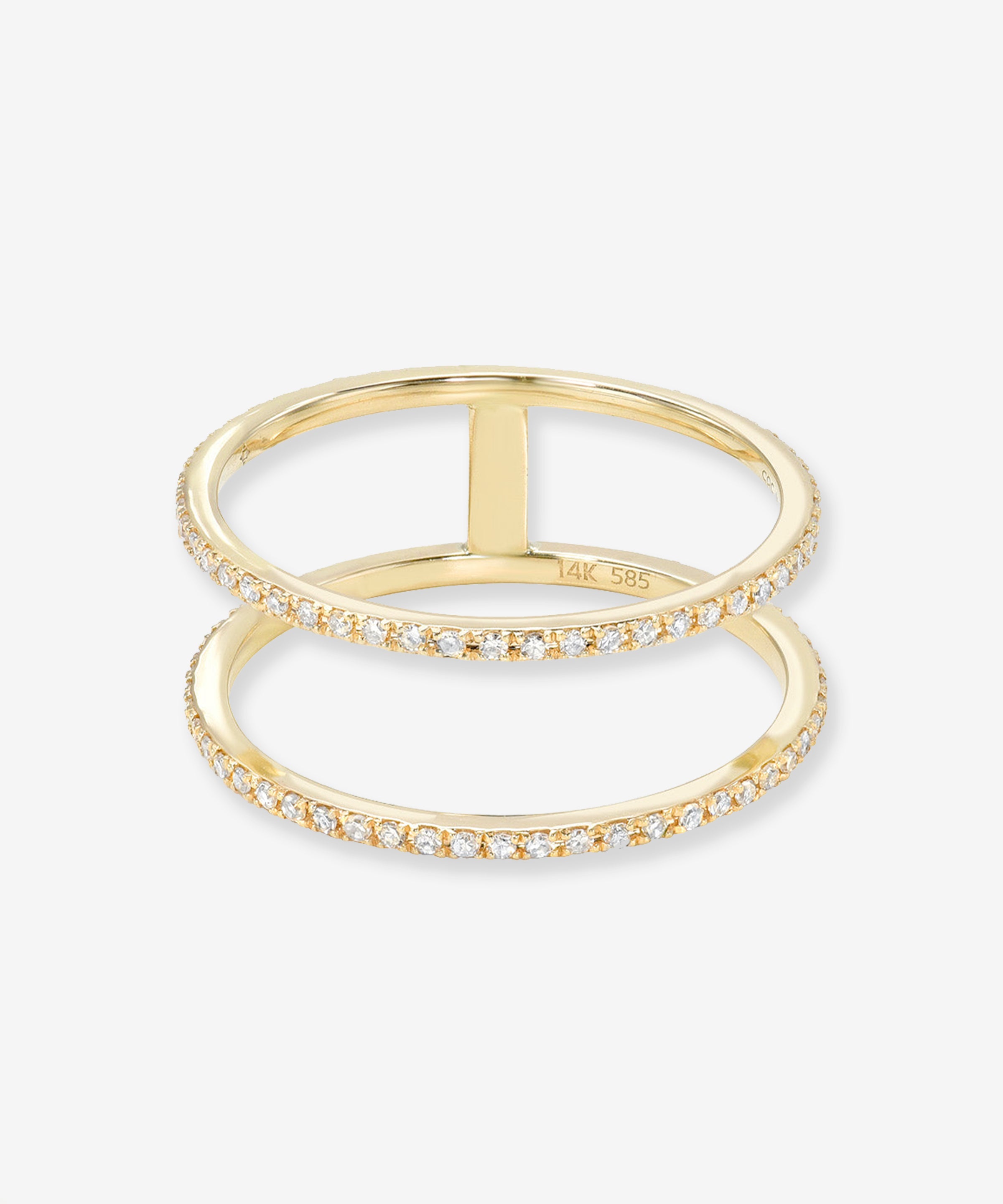 Double Diamond Eternity Ring Zoe Lev Jewelry