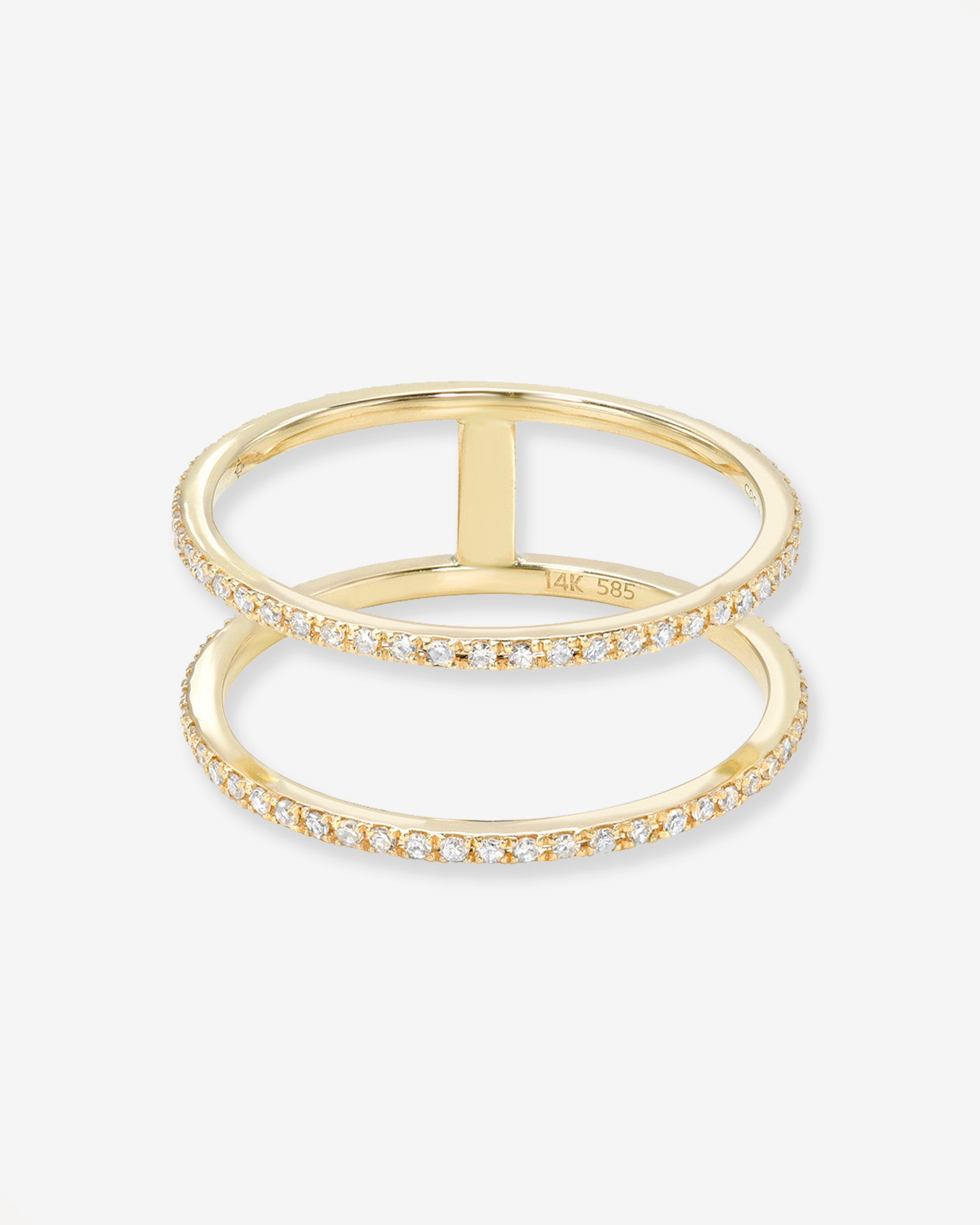 Double Diamond Eternity Ring Zoe Lev Jewelry