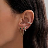 Mini Lab Diamond Marquise 3 Prong Drop Stud Earring Studs Zoe Lev Jewelry
