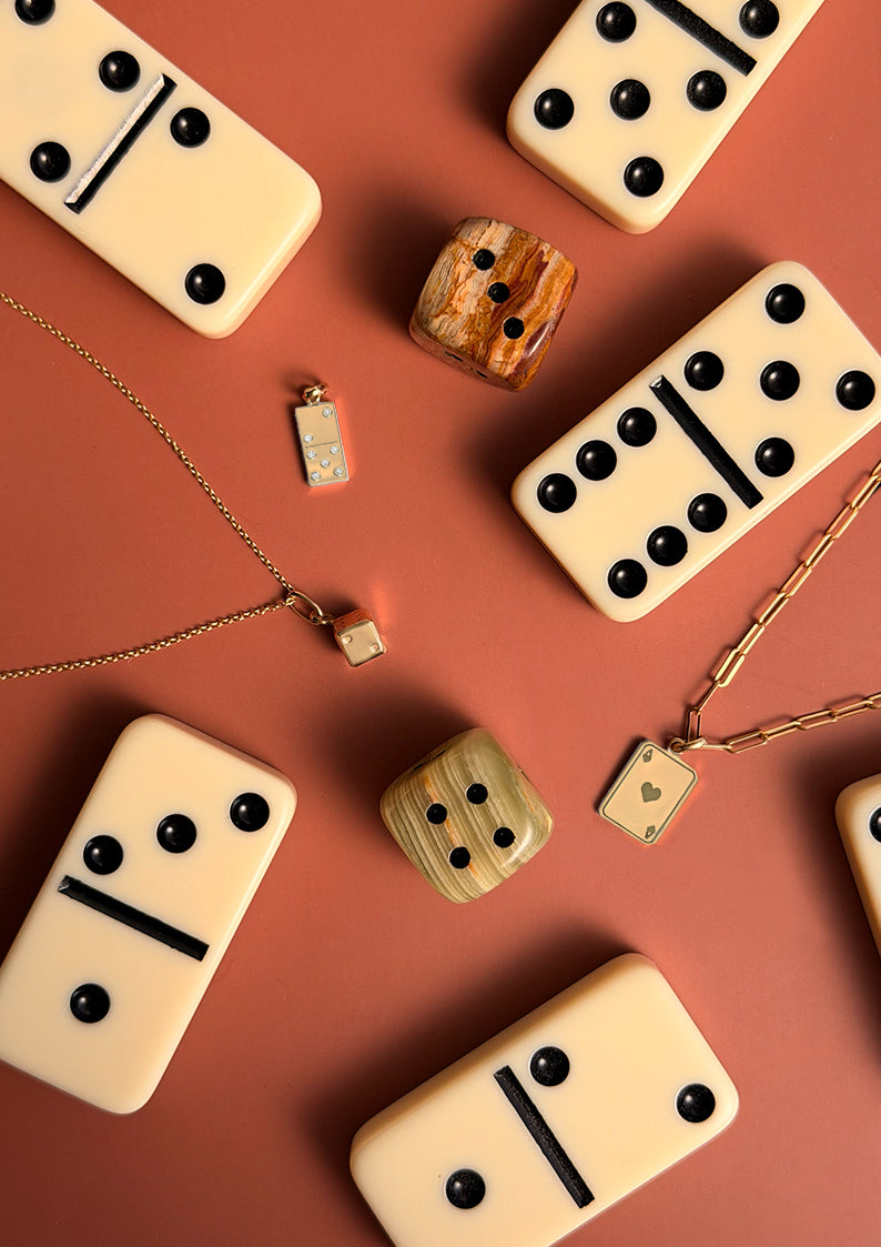 14K Gold Diamond Domino Necklace Personalized Zoe Lev Jewelry