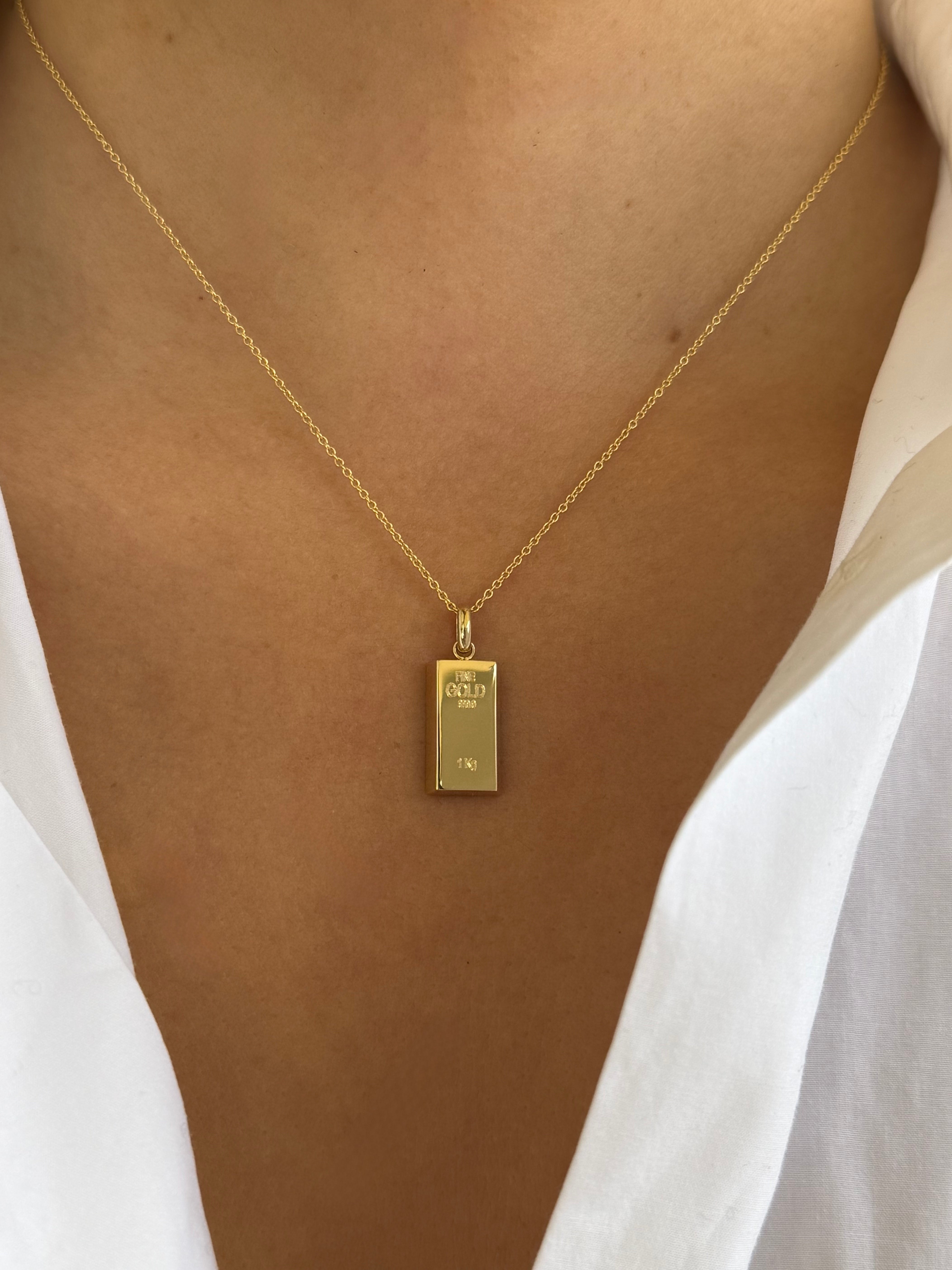 14K Gold Bar Pendant Zoe Lev Jewelry