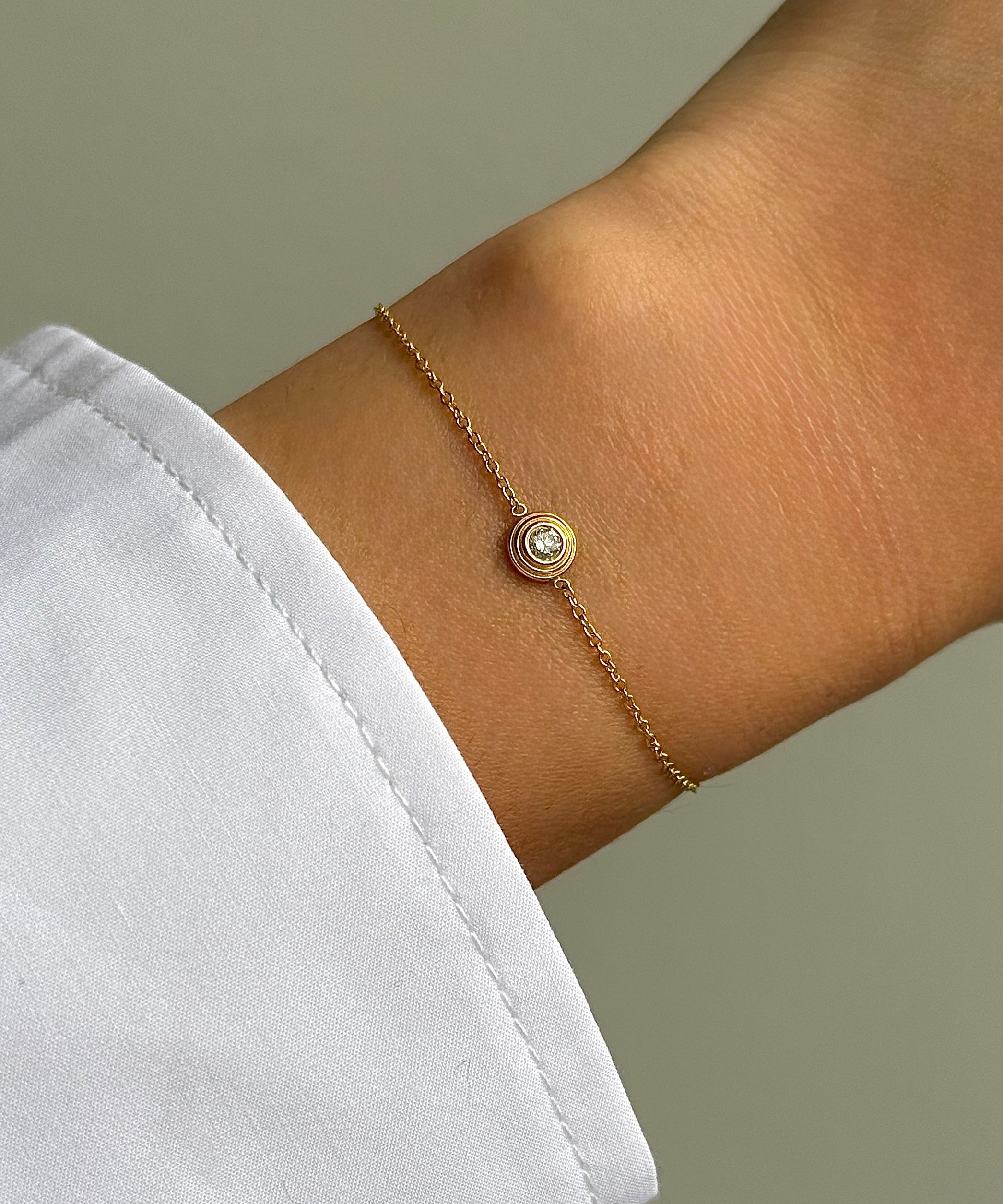 14k Gold Triple Birthstone Bezel Bracelet Personalized Zoe Lev Jewelry