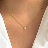 14k Gold Triple Birthstone Bezel Necklace