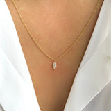 14k Gold Lab Diamond Center Marquise Floating Necklace