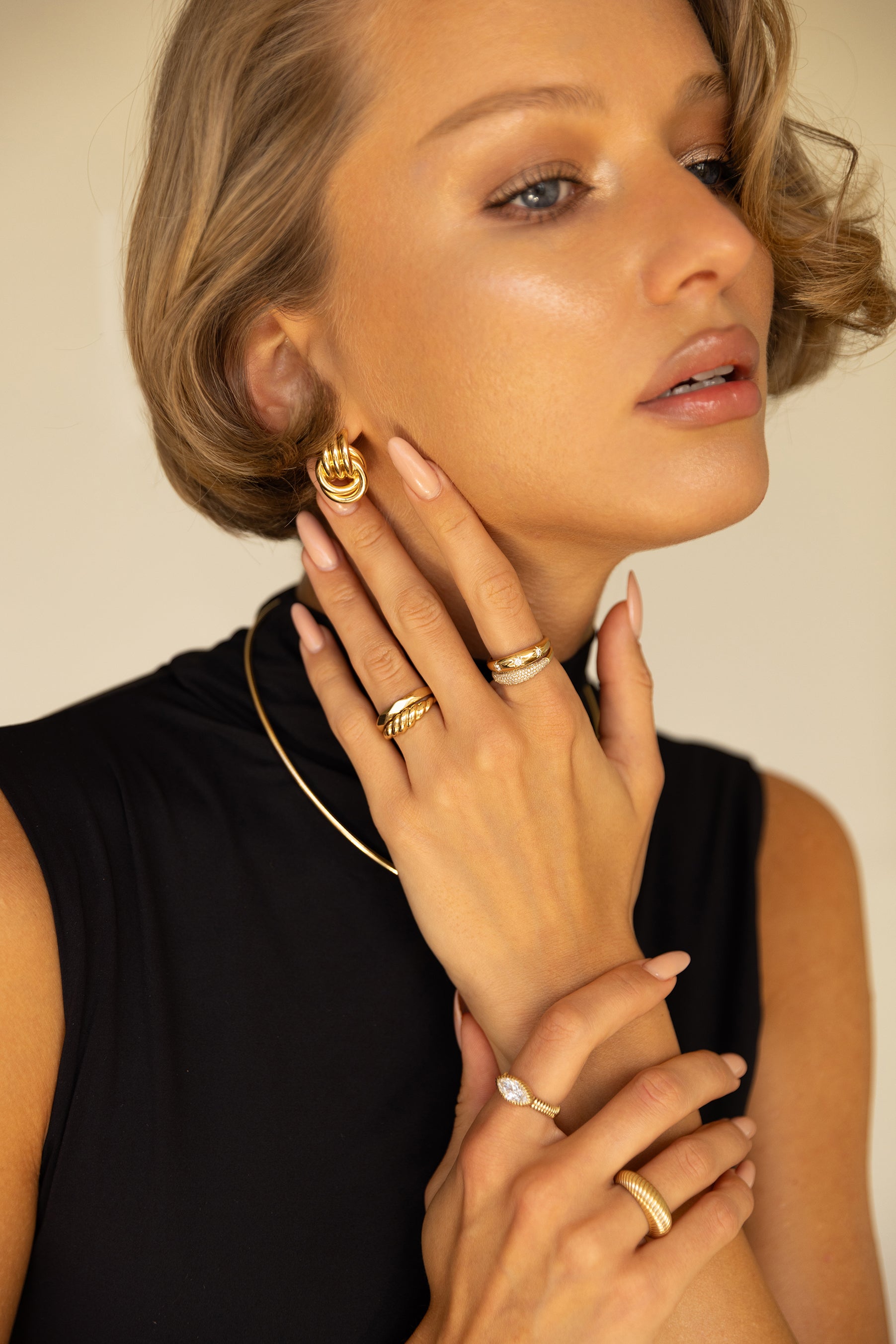 14k Gold Knot Studs Hoops & Huggies Zoe Lev Jewelry