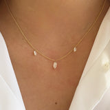 14k Gold Lab Diamond Marquise Floating Necklace