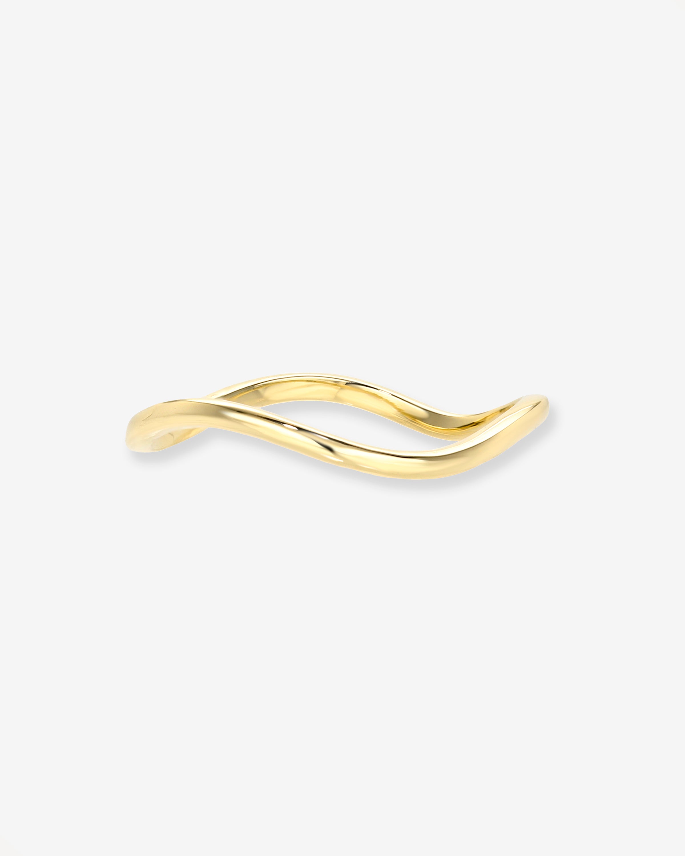 14K Gold Curved Band Ring Zoe Lev Jewelry