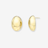 14K Gold Half Dome Stud Earrings - Pair