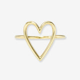 14K Gold Open Heart Ring Zoe Lev Jewelry